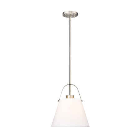 Z-Lite Z-Studio Pendant, 1-Light, 12.5 In.W x 14 In.H, Brushed Nickel/Ivory 743P12-BN